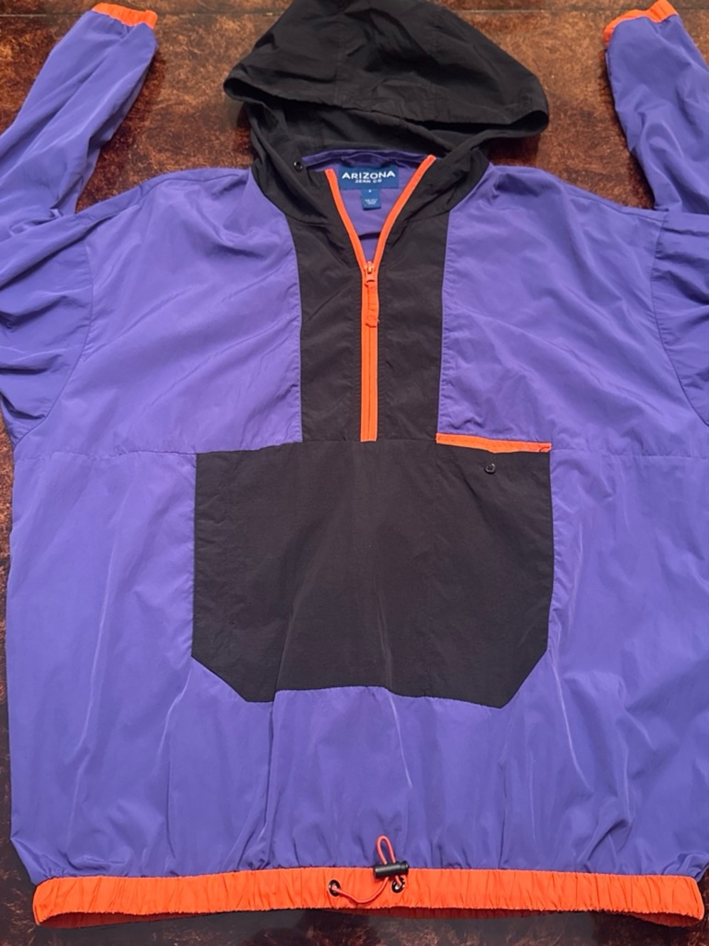 Arizona Jean Company Purple Black Orange Zip-Up Windbreaker